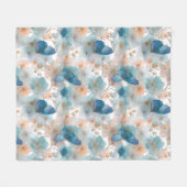 Frühlingsblumen im Vintage-Stil & blauer Schmetter Fleecedecke (Vorderseite (Horizontal))