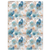 Frühlingsblumen im Vintage-Stil & blauer Schmetter Klemmbrett (Rückseite)