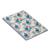 Frühlingsblumen im Vintage-Stil & blauer Schmetter Notizblock (Rechte Seite)