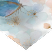 Frühlingsblumen im Vintage-Stil & blauer Schmetter Tischdecke (Schrägansicht)