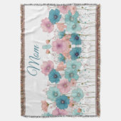 Frühlingsblumen im Vintage-Stil für Mama Decke (Vorderseite Vertikal)