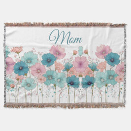 Frühlingsblumen im Vintage-Stil für Mama Decke