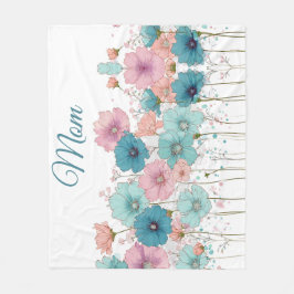 Frühlingsblumen im Vintage-Stil für Mama Fleecedecke
