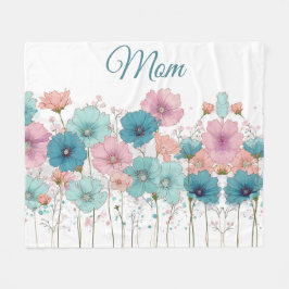 Frühlingsblumen im Vintage-Stil für Mama Fleecedecke