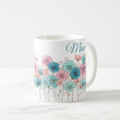 Frühlingsblumen im Vintage-Stil für Mama Kaffeetasse (VorderseiteRechts)