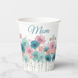 Frühlingsblumen im Vintage-Stil für Mama Pappbecher