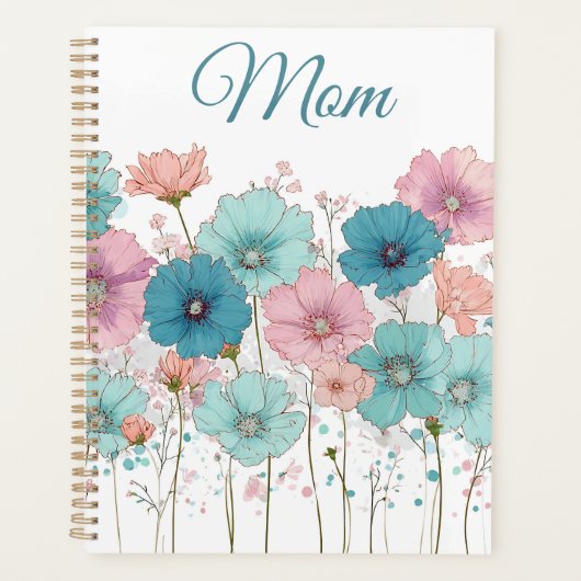 Frühlingsblumen im Vintage-Stil für Mama Planer (Vorderseite)