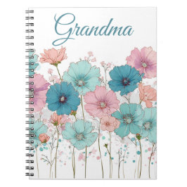 Frühlingsblumen im Vintage-Stil für Oma Notizblock