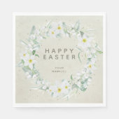 Frühlingsblumen im Weißen Blumenkraut-Party Serviette (Vorderseite)