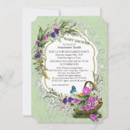 Frühlingsblumen in einem Basket Baby Dusche Einlad Einladung