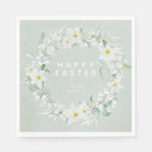 Frühlingsblumen in einem Party mit weißem Blumenkr Serviette (Vorderseite)