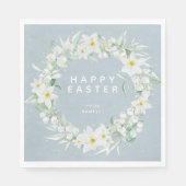 Frühlingsblumen in einem Party mit weißem Blumenkr Serviette (Vorderseite)