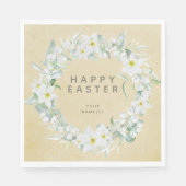 Frühlingsblumen in einem Party mit weißem Blumenkr Serviette (Vorderseite)