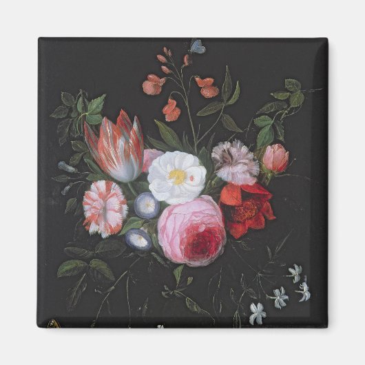 Frühlingsblumen in einer Glasvase aus dem 17. Jahr Magnet (Vorne)