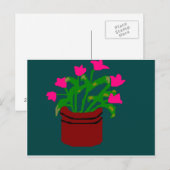 Frühlingsblumen in einer Planter-Postkarte Postkarte (Vorne/Hinten)