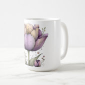 Frühlingsblumen in Lila und Gelb Kaffeetasse (VorderseiteRechts)