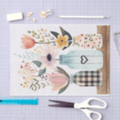 Frühlingsblumen in Mason Jars Decoupage Seidenpapier (Handwerk)