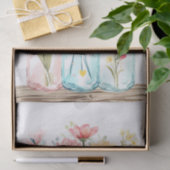 Frühlingsblumen in Mason Jars Decoupage Seidenpapier (Geschenk)