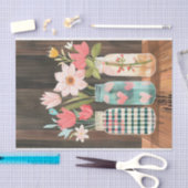 Frühlingsblumen in Mason Jars Tissue Paper Seidenpapier (Handwerk)