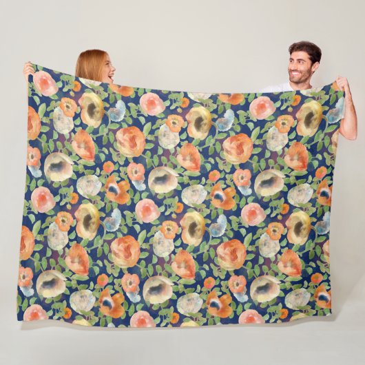 Frühlingsblumen in Orange Fleecedecke (Beispiel)