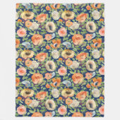 Frühlingsblumen in Orange Fleecedecke (Vorderseite)
