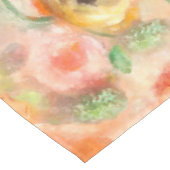 Frühlingsblumen in Orange Tischdecke (Schrägansicht)