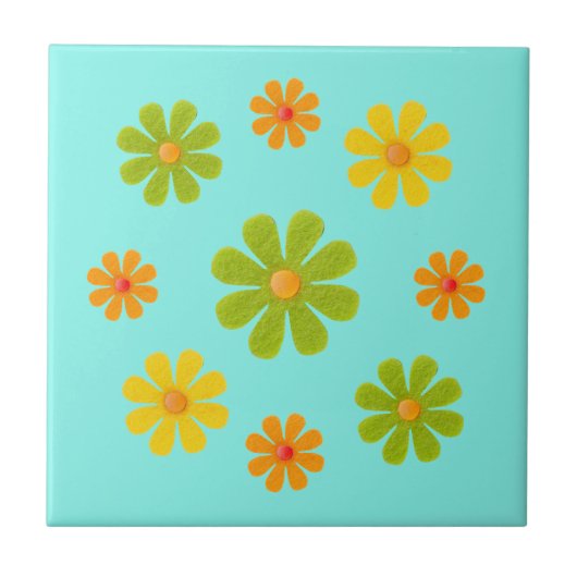 Frühlingsblumen in Orange und Gelb für die Küche Fliese (Vorderseite)