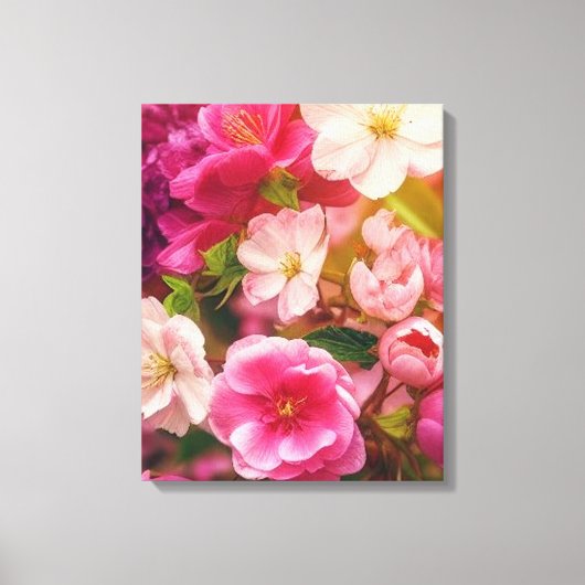 Frühlingsblumen in voller Blüte Leinwanddruck (Vorderseite)