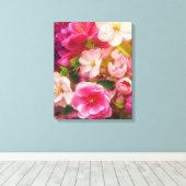 Frühlingsblumen in voller Blüte Leinwanddruck (Insitu (Holzboden))