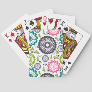 Frühlingsblumen in Weiß auf dem Hintergrund Spielkarten