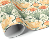 Frühlingsblumen Jugendstil Geschenkpapier (Rolleneckpunkt)