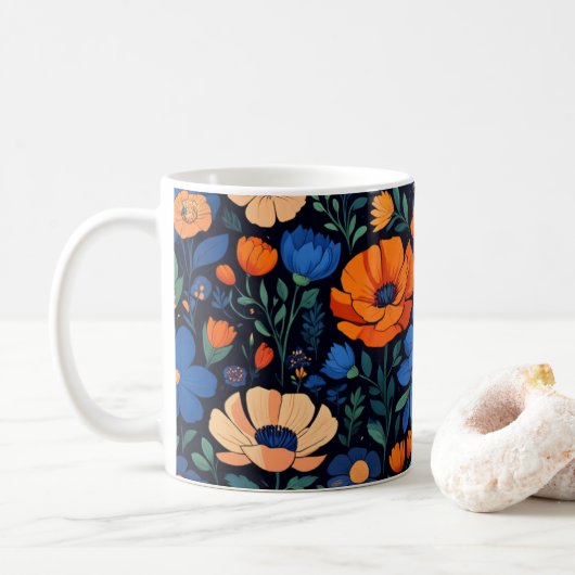 Frühlingsblumen Kaffeetasse (Mit Donut)