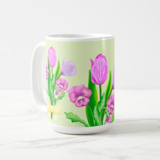 Frühlingsblumen Kaffeetasse (Vorderseite Links)