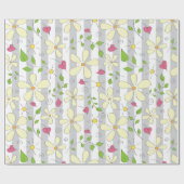 Frühlingsblumen Kamillenblüten, blühend glücklich Geschenkpapier (Flach)