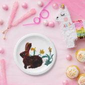 Frühlingsblumen, Kaninchen Pappteller (Party)