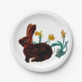 Frühlingsblumen, Kaninchen Pappteller (Vorderseite)