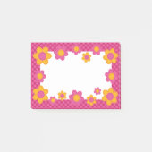 Frühlingsblumen, kariertes, rosa Märchenmädchen, f Post-it Klebezettel (Vorderseite)