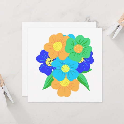 Frühlingsblumen Karte (Vorderseite/Rückseite Beispiel)