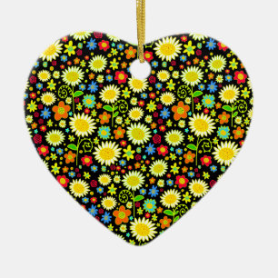 Frühlingsblumen Keramik Ornament