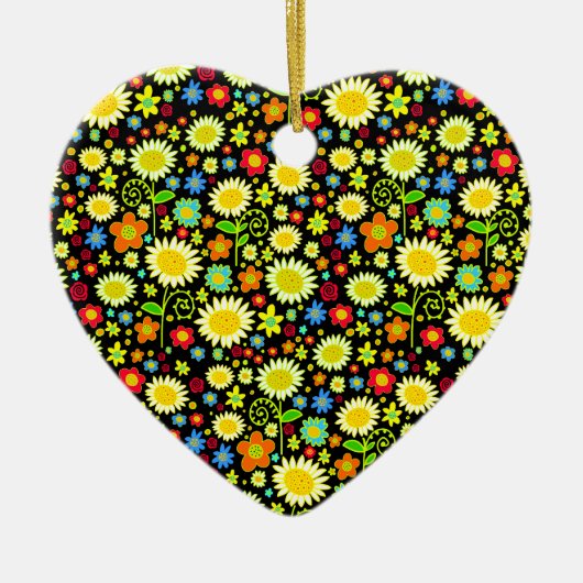 Frühlingsblumen Keramik Ornament (Vorne)