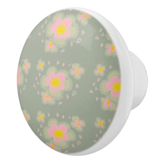 Frühlingsblumen Keramikknauf (Rechts)