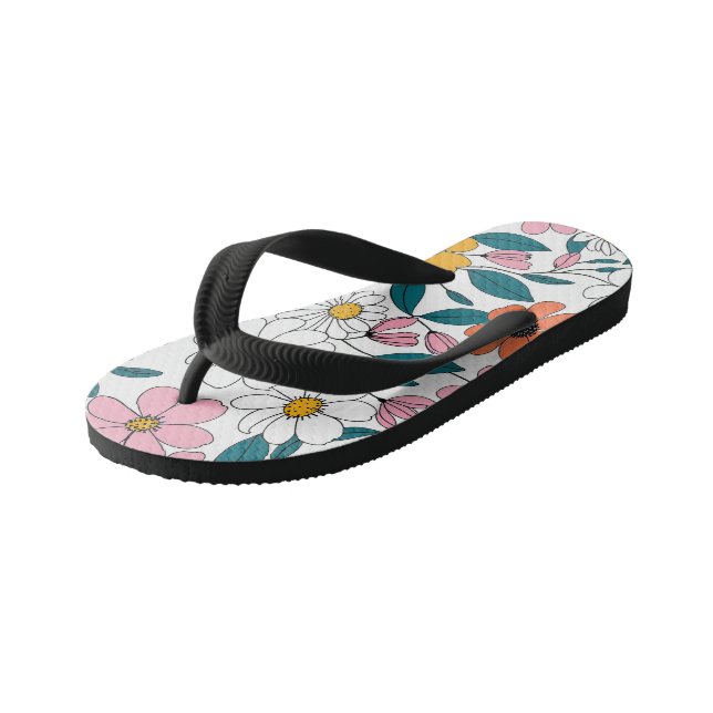 Frühlingsblumen Kinderbadesandalen (Schrägansicht)