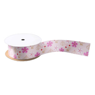 Frühlingsblumen Kirschblüten Rosa Rosa Blüte Satinband