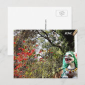 Frühlingsblumen, Klosterwächter - Nepal Postca Postkarte (Vorne/Hinten)
