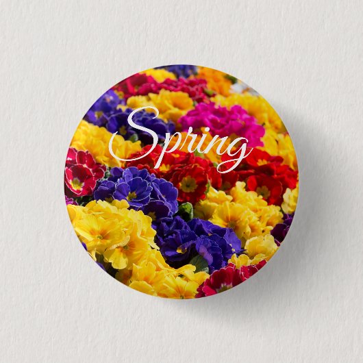 Frühlingsblumen Knopf Button (Vorderseite)