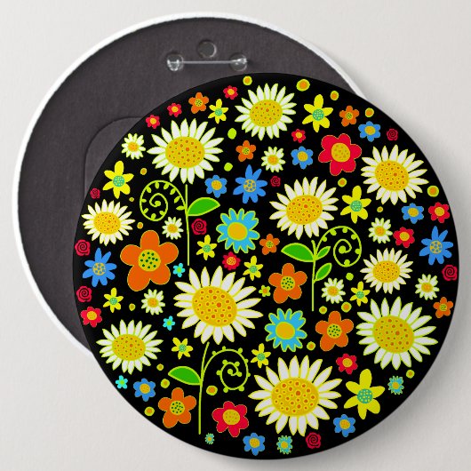 Frühlingsblumen - Kolossal Button (Vorne & Hinten)