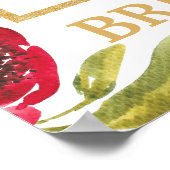 Frühlingsblumen Koralle Peach Burgundy Foto Prop. Poster (Ecke)