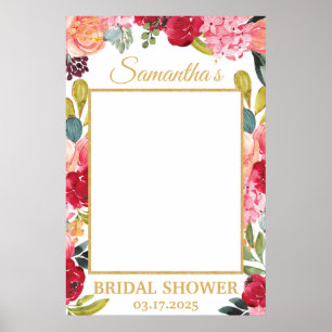 Frühlingsblumen Koralle Peach Burgundy Foto Prop. Poster