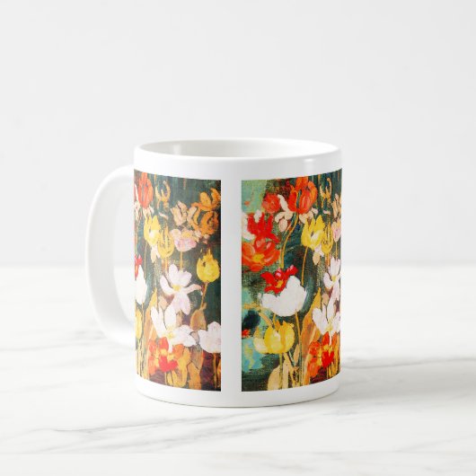 Frühlingsblumen Kunst Ostern Geschenk Kaffeetasse (Vorderseite Links)