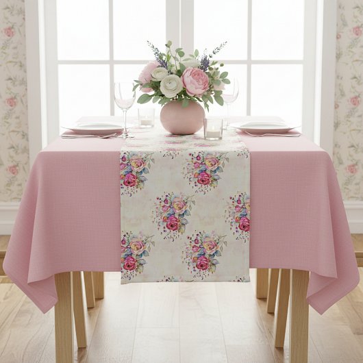Frühlingsblumen  kurzer tischläufer
